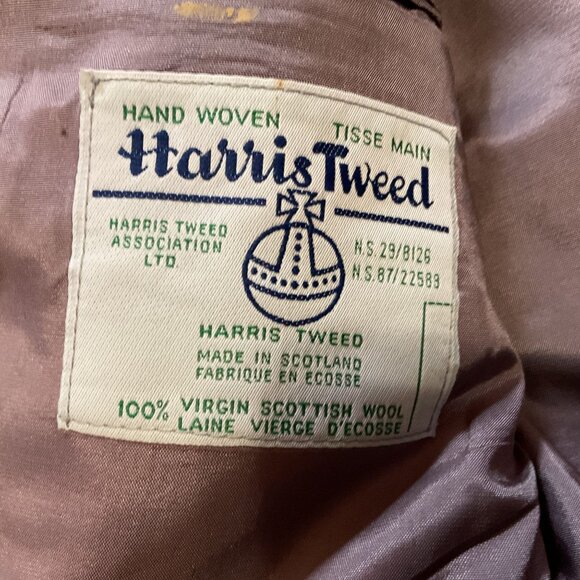 Harris Tweed Mens Sport Coat Gray Hand Woven In Scotland Jack Fraser 44R Wool - Picture 3 of 6